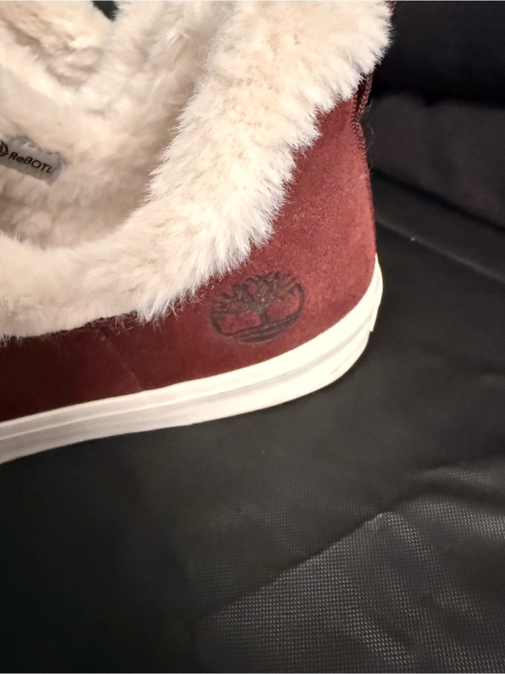 Timberland Burgundy Suede Fur-Lined Casual Shoe